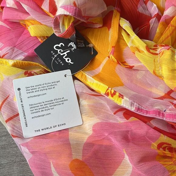 Echo Cutout Floral Kimono Swim Cover-up - Picture 3 of 4